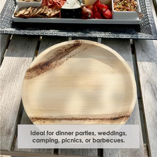 NEATSHEETS NEATtable Palm Leaf Plates | Disposable & Compostable | Eco Friendly & 100% Natural | Great for Outdoor Events, Wedding, Party, Barbecues | 10-inch Round Plate, Pack of 25 - Image 4