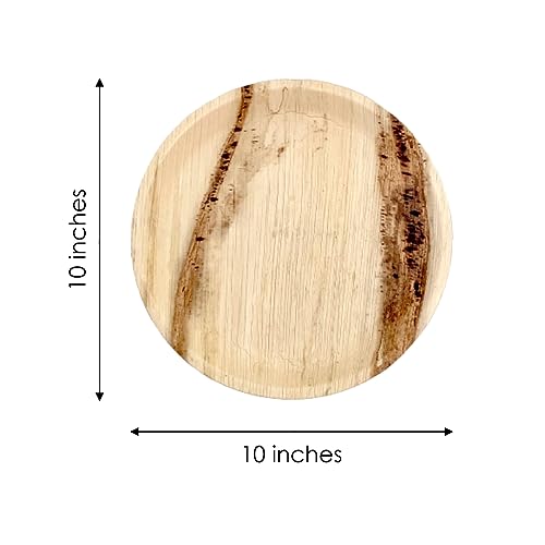 NEATSHEETS NEATtable Palm Leaf Plates | Disposable & Compostable | Eco Friendly & 100% Natural | Great for Outdoor Events, Wedding, Party, Barbecues | 10-inch Round Plate, Pack of 25 - Image 2