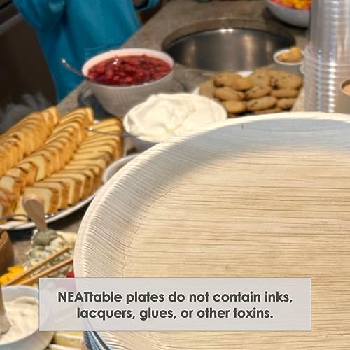 NEATSHEETS NEATtable Palm Leaf Plates | Disposable & Compostable | Eco Friendly & 100% Natural | Great for Outdoor Events, Wedding, Party, Barbecues | 10-inch Round Plate, Pack of 25 - Image 5