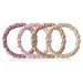 Srevela 4Pcs 100 Mulberry Silk Scrunchies Hair Care 22 Momme Mulberry Silk Skinny Hair Ties Elastic Hair Ties Scrunchies Set Women Curly Thin Hair BeigeBlondePinkPlum Purple - Image 2