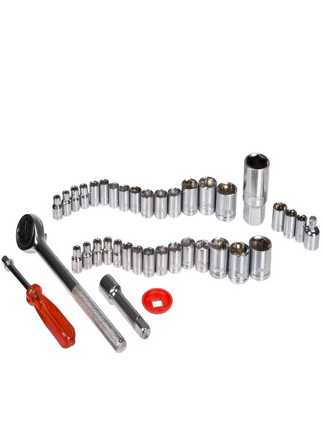 Stalwart 40 Piece Ratcheting Socket Wrench Set - Metric and Standard 6-Point Hex Socket Organizer Kit with Combination Torque and Insulated Handles - Image 2