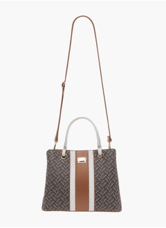Flora Bella By Shoexpress Womens Monogram Print Tote Bag With Zip Closure And Double Handle  - Image 2