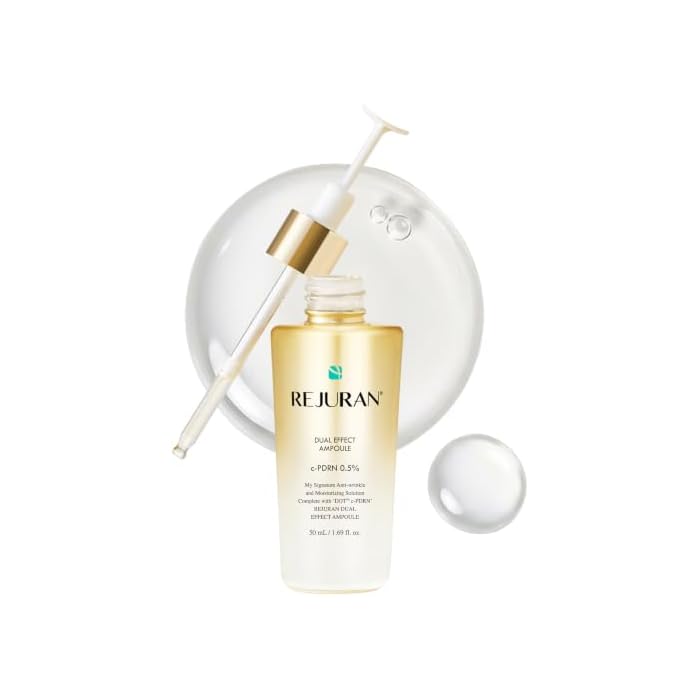 REJURAN® Dual Effect Ampoule, DOT DUAL c-PDRN® [Larger Size] - Salmon DNA Face Serum for Deep Rejuvenation, Wrinkle Care, Skin Elasticity with Visible Anti-Aging Results. Korean Skincare (1.69 fl oz)