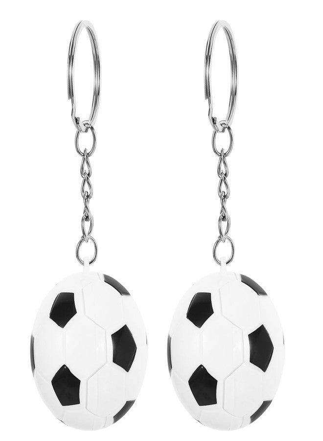 أموسفون سلسلة مفاتيح كرة قدم من قطعتين من آموسفن، حلقة مفاتيح على شكل كرة قدم رياضية، حامل مفاتيح صغير على شكل كرة قدم للأطفال والمراهقين والرجال، مثالية كهدية في حقائب الظهر أو حقائب الهدايا في أعياد الميلاد - Image 1