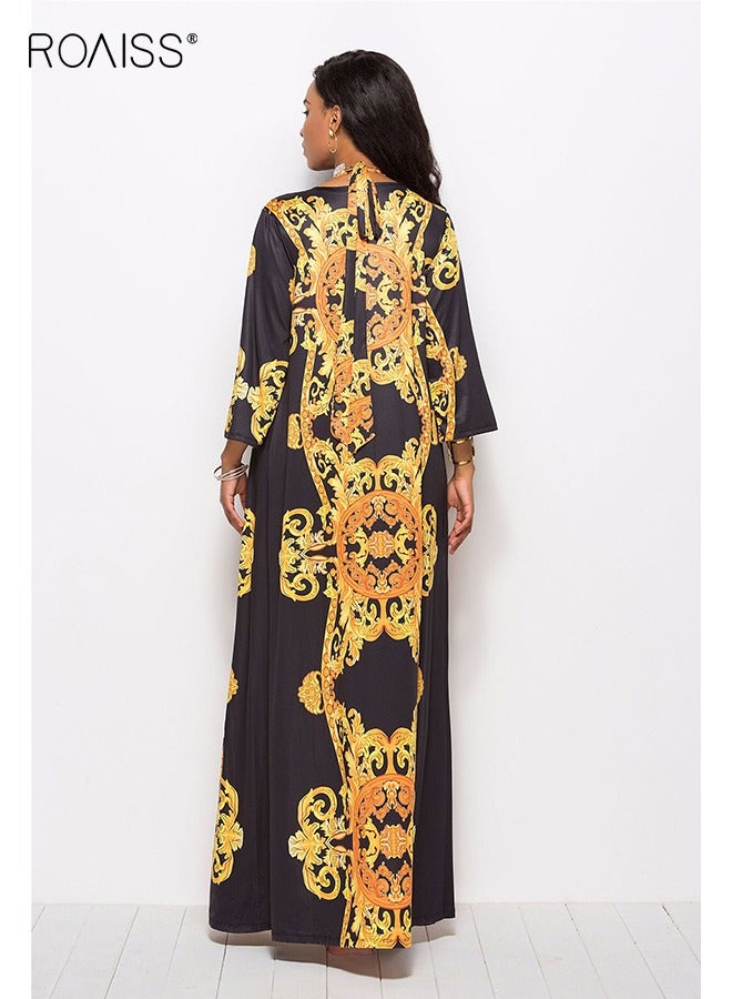 roaiss 2 Piece Women's Printed Swimsuit One Piece Swimsuit Long Sleeve Sunscreen Cardigan - Image 2