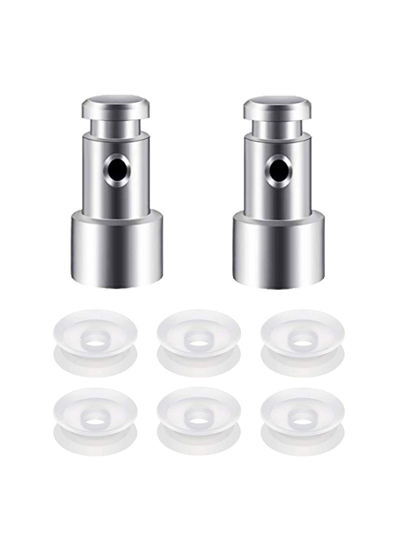 Harse 2Pcs Electric Pressure Cooker Safety Valve/Float Valve/Safety Valve/Pressure Core/Stop Valve Replacement Parts (Silver with 6 Sealing O-Rings)  - Image 1