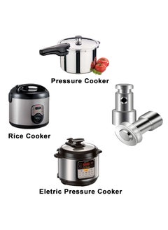 Harse 2Pcs Electric Pressure Cooker Safety Valve/Float Valve/Safety Valve/Pressure Core/Stop Valve Replacement Parts (Silver with 6 Sealing O-Rings)  - Image 2