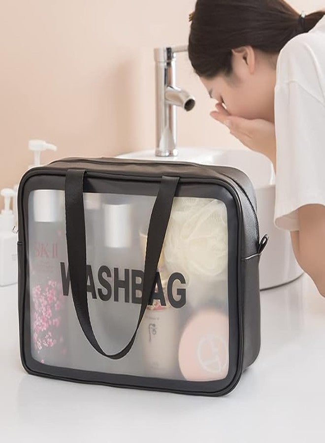 Wandering NAVA PAVA 3 Pieces Transparent Cosmetic Wash Bags, Travel Toiletry Makeup Storage Bag, Clear Cosmetics Carry Pouch, 3 Pcs Traveling Set, 3 Different Sizes for Multipurpose Use - Image 3