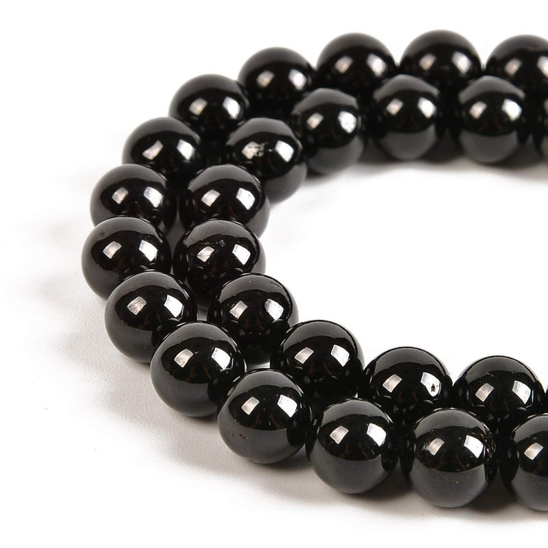 Nancybeads 60pcs 6mm Natural Black Tourmaline Gemstone Round Spacer Loose Stone Beads for Jewelry Making 155 1 Strand Black Tourmaline 6mm 60Beads