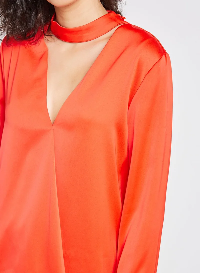 GLAMOROUS Satin Choker Top