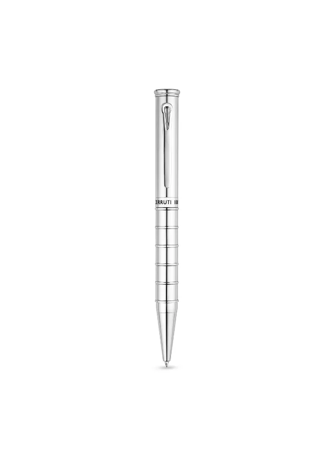 CERRUTI 1881 Ivo Silver Stainless Steel Blue Ink Ballpoint Pen