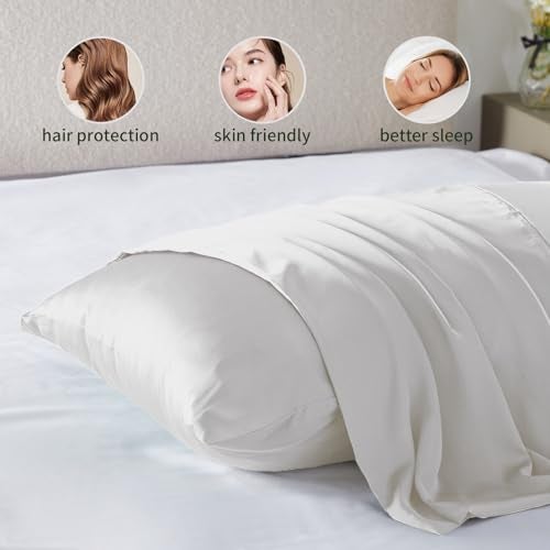 Casbrove Silk Pillow Cases for Hair and Skin Mulberry Silk Pillowcase Soft Both Sided Natural Silk Pillow Cases with Zipper Beauty Sleep Pillowcase 1 Pack for Gift (Standard, White) - Image 5