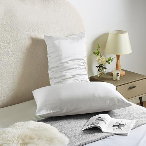 Casbrove Silk Pillow Cases for Hair and Skin Mulberry Silk Pillowcase Soft Both Sided Natural Silk Pillow Cases with Zipper Beauty Sleep Pillowcase 1 Pack for Gift (Standard, White) - Image 2
