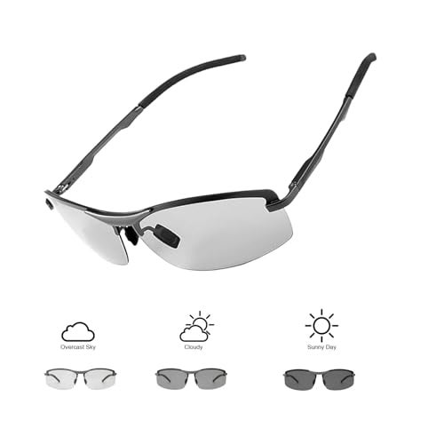 PEEPAI Men's Fashion Driving Photochromic Polarized Sunglasses for Men - Al-Mg metal Ultralight Frame - Black-1 - Image 3