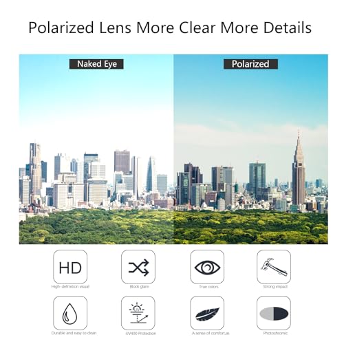PEEPAI Men's Fashion Driving Photochromic Polarized Sunglasses for Men - Al-Mg metal Ultralight Frame - Black-1 - Image 2