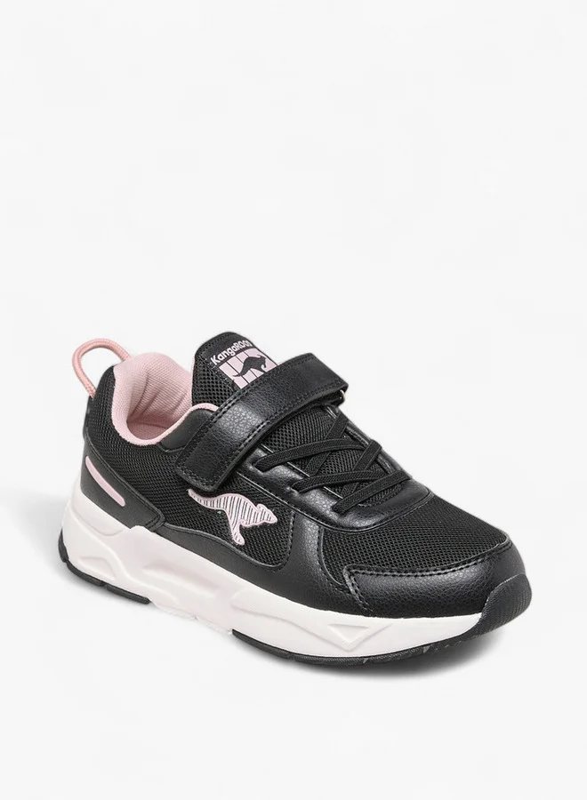 كانغاروس Girls' Panelled Sports Shoes with Hook and Loop Closure