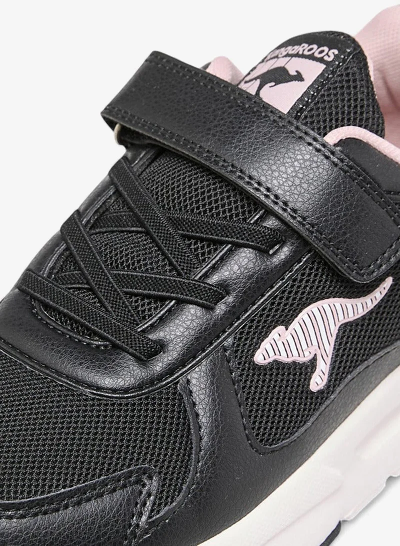 kangaROOS BLACK Girls' Panelled Sports Shoes with Hook and Loop Closure for Women | Best Price UAE