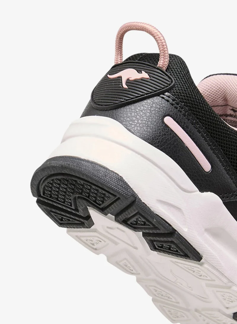 kangaROOS BLACK Girls' Panelled Sports Shoes with Hook and Loop Closure for Women | Best Price UAE