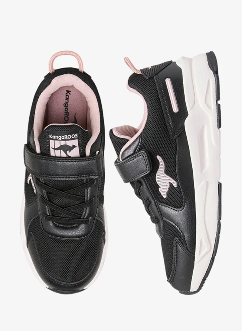 kangaROOS BLACK Girls' Panelled Sports Shoes with Hook and Loop Closure for Women | Best Price UAE