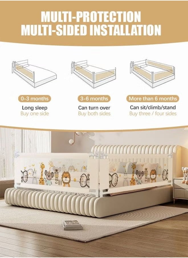 MIXDE Bed Rails Toddlers Baby Bed Guards Fold Down Safety Bedrail  - Image 4