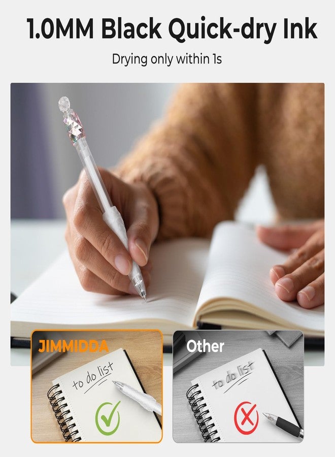 JIMMIDDA 8 Pcs Ballpoint Pens - 1.0mm Fidget Rotating Black Ink Fine Point Smooth Writing - Soft Grip Quick-dry Ball Point Click Pens for Journaling, Cute School & Office Supplies for Women Men - Image 4