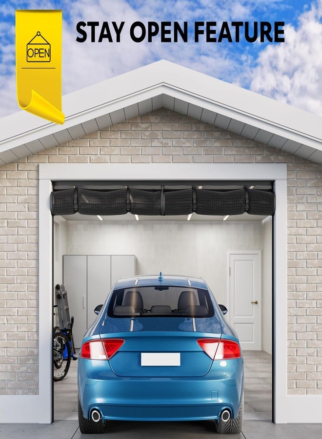 AUGO Garage Door Screen Magnetic Closure - Garage Screen Doors for 1 Car Garage Pull Down - Magnetic Screen Door Mesh - Heavy Duty Weighted Bottom - Pet & Kid Friendly - Keep Open Feature - 9' x 7' - Image 2