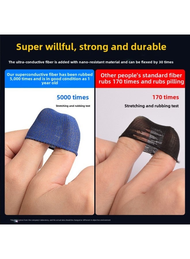 E-sports Game Finger Sleeve Hand Swimming Finger Sleeve Chicken Artifact Ultra-thin Touch Screen Breathable For The Glory Of The King Direct Sales-Product Color:Glass Silver Fiber Black Edge Pair (packaging Bag)  - Image 3