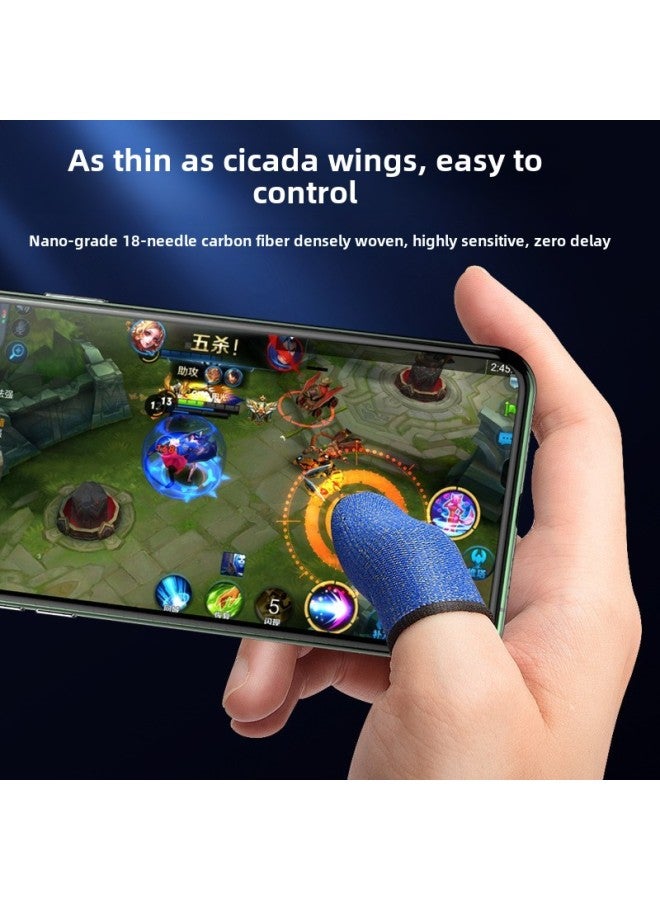 E-sports Game Finger Sleeve Hand Swimming Finger Sleeve Chicken Artifact Ultra-thin Touch Screen Breathable For The Glory Of The King Direct Sales-Product Color:Glass Silver Fiber Black Edge Pair (packaging Bag)  - Image 5