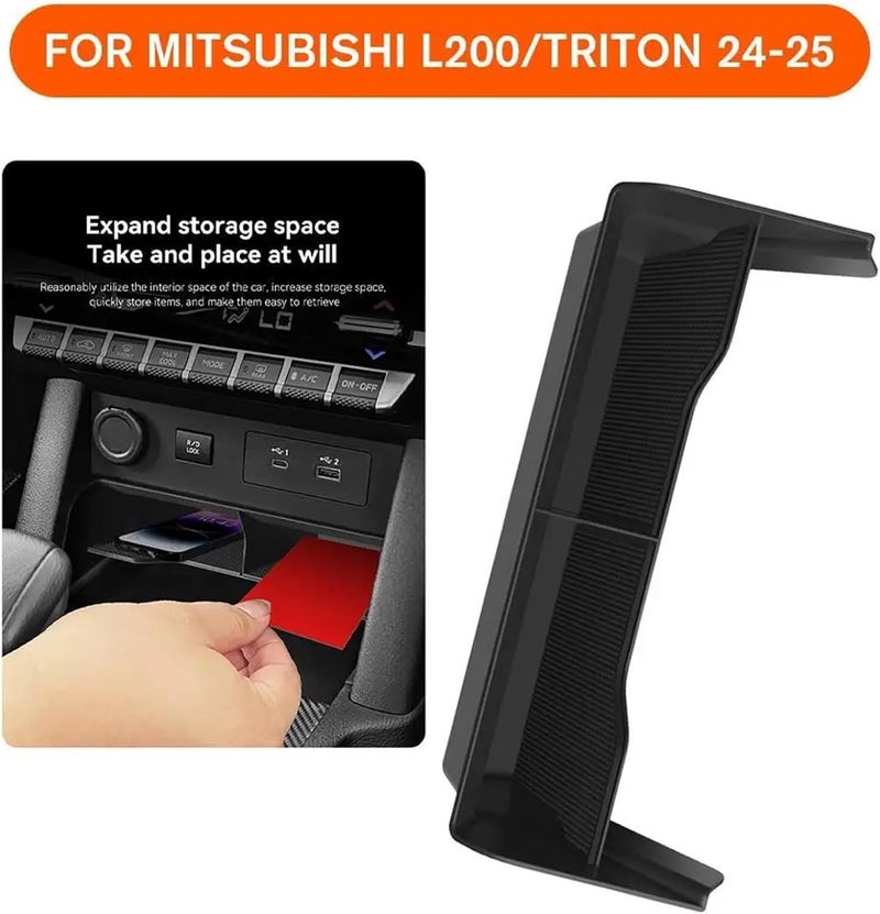 Car Central Storage Box For 24-25 L200/triton Hidden Organizer Tray Under Control Screen Q4i8 - Image 3