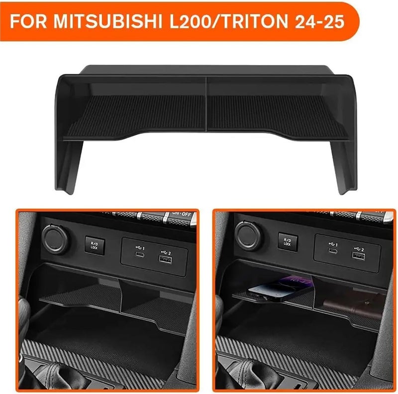 Car Central Storage Box For 24-25 L200/triton Hidden Organizer Tray Under Control Screen Q4i8 - Image 4