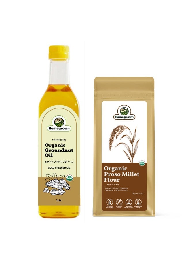 HG Organic Groundnut Oil + HG Organic Proso Millet Flour( Pack x 2 500gm )