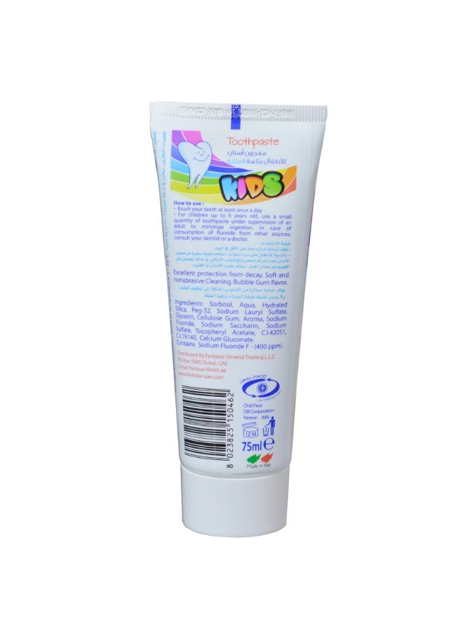Oral Face Kids Toothpaste Bubble Gum Flavor | Fun Bubble Gum Taste - Image 1
