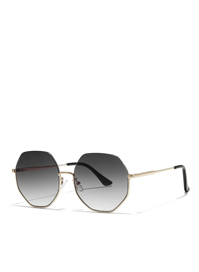 Blackout HEXA Women Japanese Gold Sunglasses - Frame Material: Metal- Frame Color: Japanese Gold-Lens Color: Gray - Full Rim