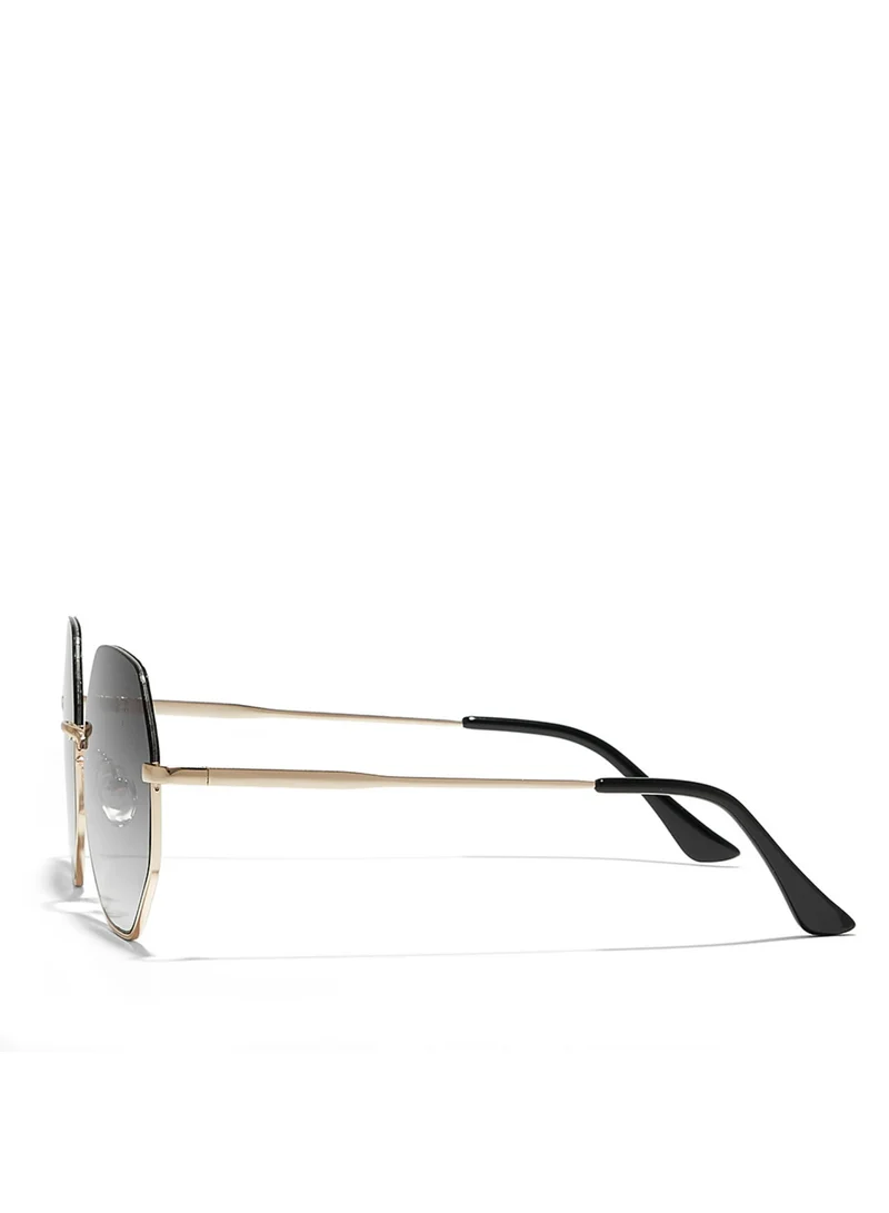 Blackout HEXA Women Japanese Gold Sunglasses - Frame Material: Metal- Frame Color: Japanese Gold-Lens Color: Gray - Full Rim