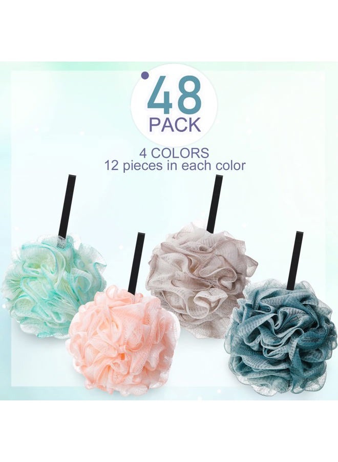 Shellwei 48 Pack Bath Sponge Shower Loofahs Bulk Pack 50g Soft Net Body Scrubber Shower Pouf Sponge Ball Body Mesh Pouf Exfoliating Bath Scrunchies for Men and Women - Image 3