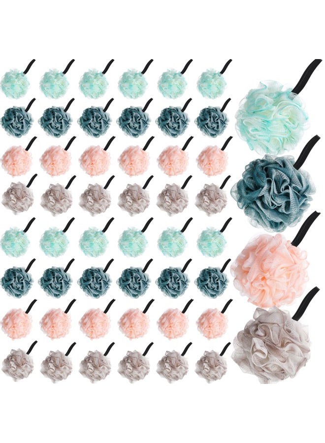 Shellwei 48 Pack Bath Sponge Shower Loofahs Bulk Pack 50g Soft Net Body Scrubber Shower Pouf Sponge Ball Body Mesh Pouf Exfoliating Bath Scrunchies for Men and Women - Image 1