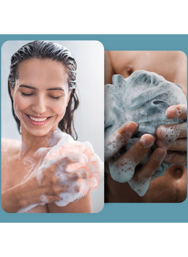 Shellwei 48 Pack Bath Sponge Shower Loofahs Bulk Pack 50g Soft Net Body Scrubber Shower Pouf Sponge Ball Body Mesh Pouf Exfoliating Bath Scrunchies for Men and Women - Image 2