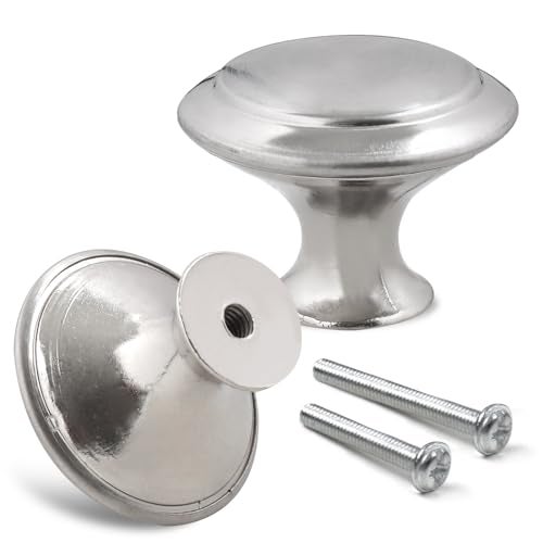 Romeda 30mm Silver Cabinet Knobs - 18 Pieces Drawer Pulls for Dressers, Kitchen, Cabinets With Screw - Image 4