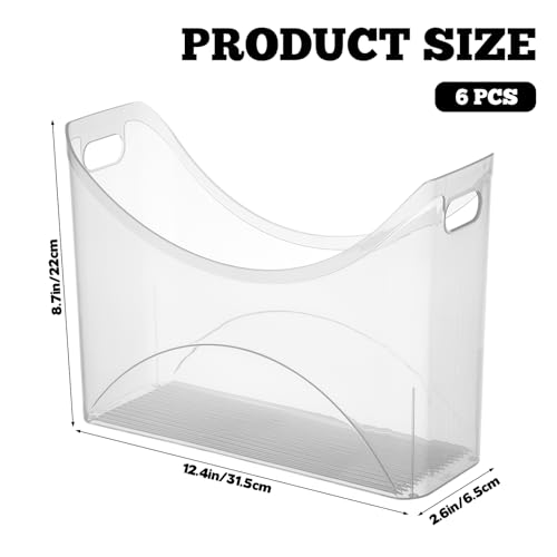 FMOACEN 6 Pack Scrapbook Paper Storage with Handle Clear Vinyl Sheets Storage Bins Organizer Plastic Scrapbook Paper Holder for 12x12 Inch Craft Papers Book Cardstock Files Magazines Documents - Image 2