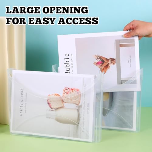 FMOACEN 6 Pack Scrapbook Paper Storage with Handle Clear Vinyl Sheets Storage Bins Organizer Plastic Scrapbook Paper Holder for 12x12 Inch Craft Papers Book Cardstock Files Magazines Documents - Image 5