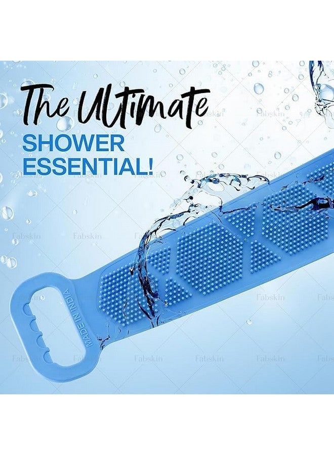 Bittern Silicone Body Back Scrubber Double Side Bathing Brush for Skin Deep Cleaning Massage, Dead Skin Removal Exfoliating Belt for Shower, Easy to Clean (BODY BACK BELT SCRUBBER) - Image 4