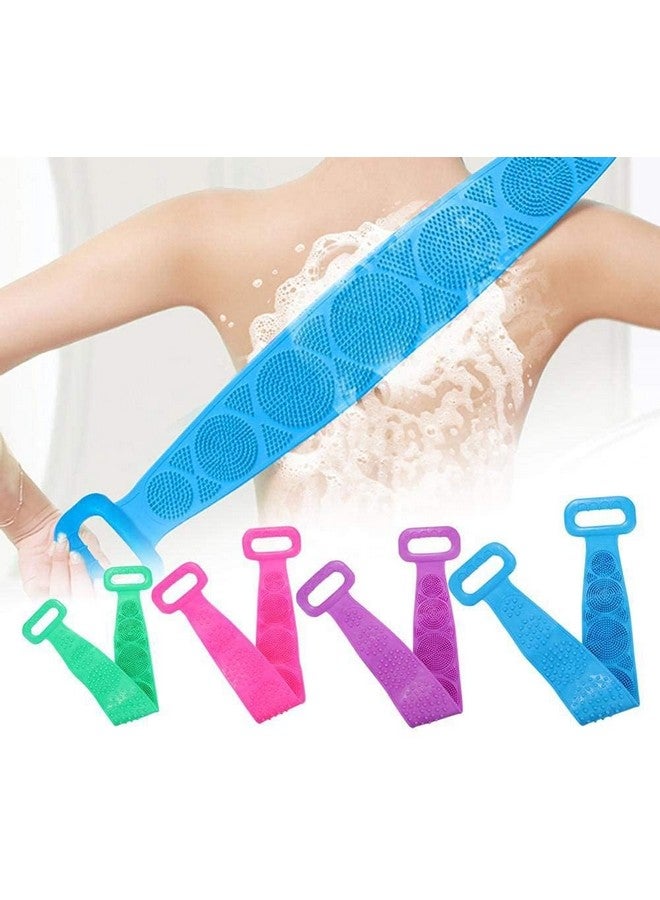 Bittern Silicone Body Back Scrubber Double Side Bathing Brush for Skin Deep Cleaning Massage, Dead Skin Removal Exfoliating Belt for Shower, Easy to Clean (BODY BACK BELT SCRUBBER) - Image 1