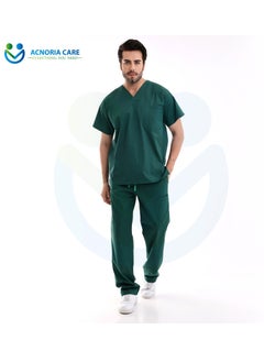 ACNORIA CARE Men's Medical Scrubs Consisting Of Two Pieces 100% Cotton Blouse And Pants Olive Green Color - Size L - From Acnoria Care  - Image 1