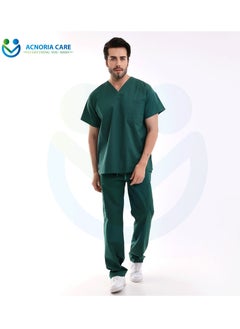 ACNORIA CARE Men's Medical Scrubs Consisting Of Two Pieces 100% Cotton Blouse And Pants Olive Green Color - Size L - From Acnoria Care  - Image 3