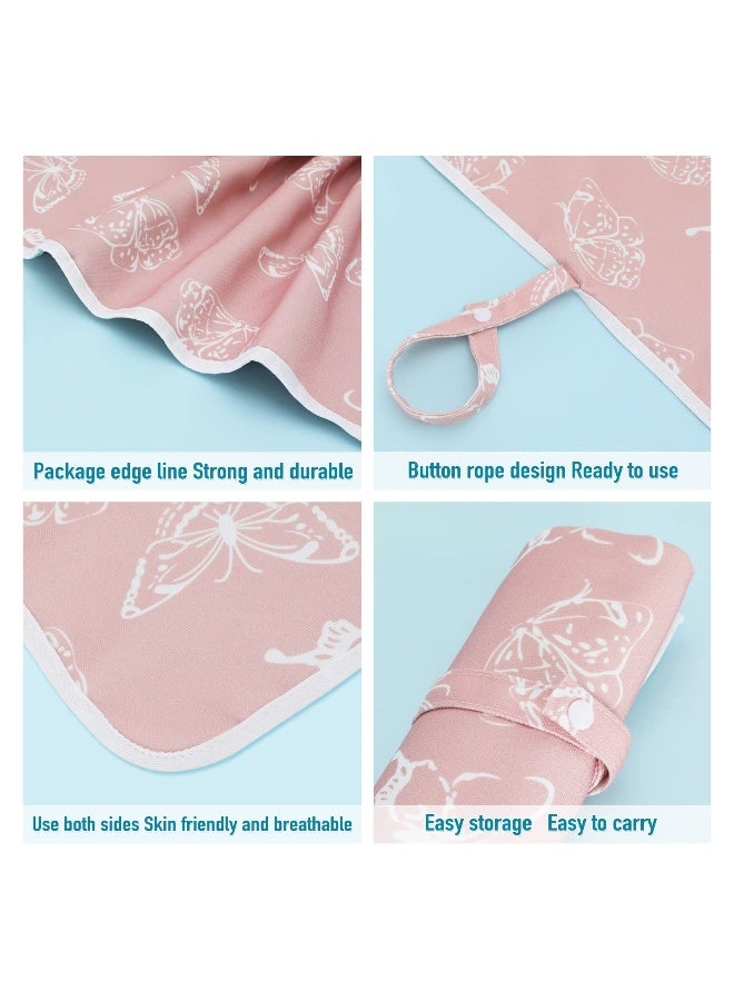 Portable Baby Changing Pad Waterproof Foldable Travel Changing Mat for Toddlers Baby Newborns Sweet Pink Butterfly - Image 3