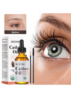 Castor Oil,Organic Castor Oil, USDA Certified Organic, 100% Pure, Cold Pressed, Hexane Free, Stimulates Eyelash, Eyebrow and Hair Growth, Skin Moisturizer and Degreaser - 60ml - pzsku/Z18B4FF255B68B77F6AD7Z/45/_/1731987194/721c2d0c-5127-4a32-b3c4-5fc1f094bce6