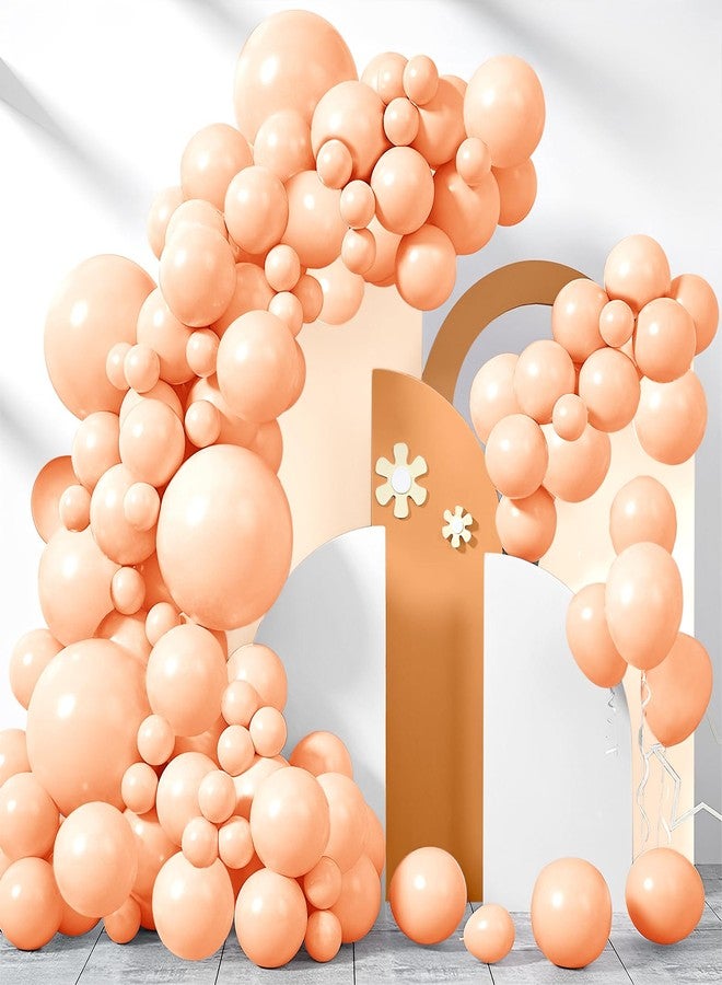 BHUCUTU 200 Pieces Pastel Orange Peach Balloons Garland Arch Kit Light Orange Balloons Different Sizes for Birthday Baby Shower Decorations - Image 1