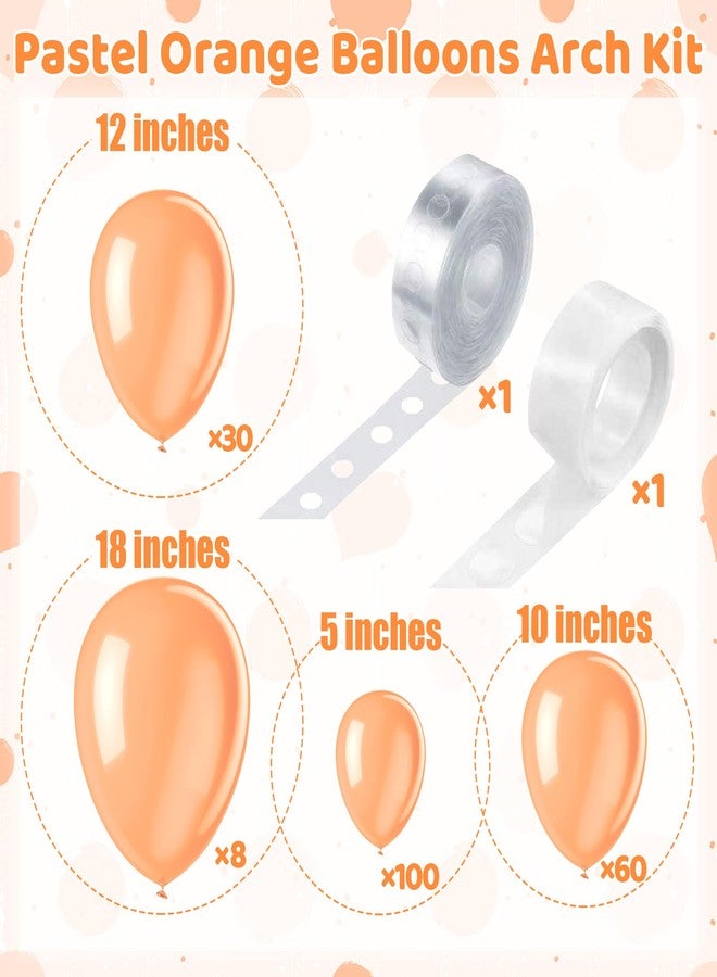 BHUCUTU 200 Pieces Pastel Orange Peach Balloons Garland Arch Kit Light Orange Balloons Different Sizes for Birthday Baby Shower Decorations - Image 2