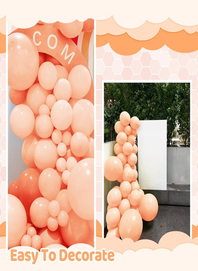 BHUCUTU 200 Pieces Pastel Orange Peach Balloons Garland Arch Kit Light Orange Balloons Different Sizes for Birthday Baby Shower Decorations - Image 3