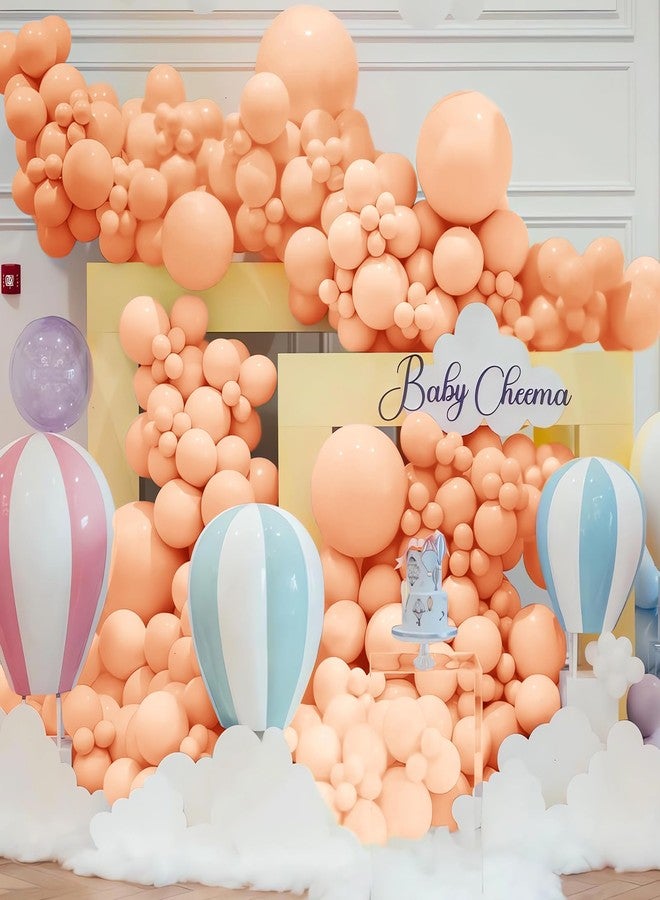 BHUCUTU 200 Pieces Pastel Orange Peach Balloons Garland Arch Kit Light Orange Balloons Different Sizes for Birthday Baby Shower Decorations - Image 5